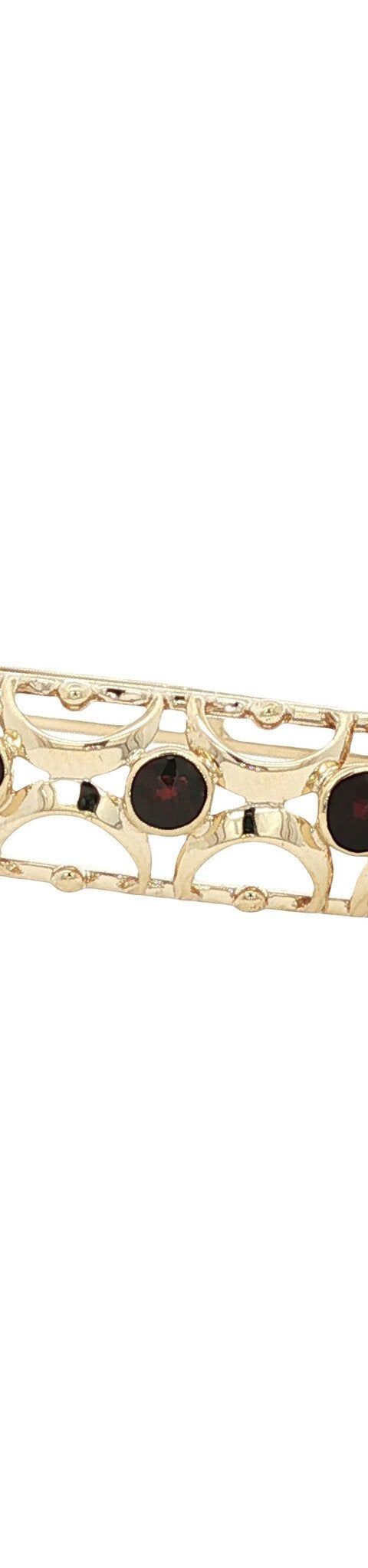 Vintage 14K Gold Bangle with Garnet